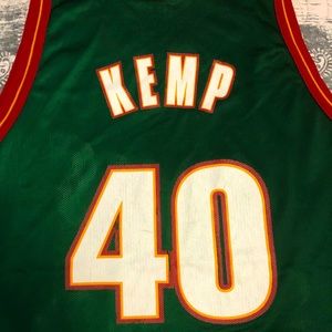 Vintage Champion Shawn Kemp #40 Seattle Supersonics green jersey size XXL/52